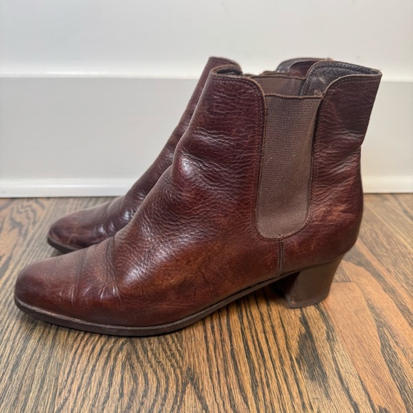 Vintage Bruschi brown leather Chelsea boots made in Italy size 39/9 - Picture 4 of 8